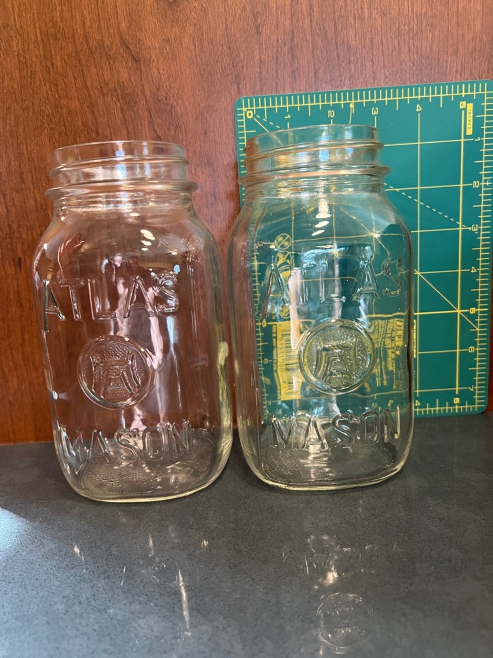 Atlas Mason Clear Glass Jar Pair